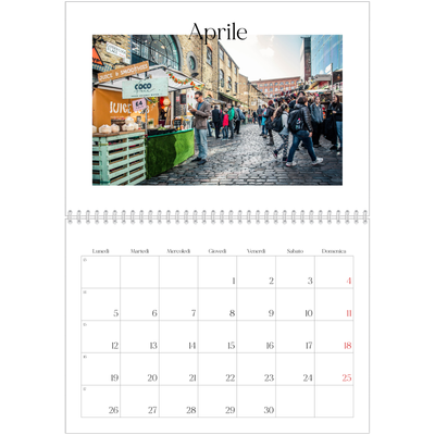 Calendario A4 Doppio — Il mio diario di viaggio [Aprile]
