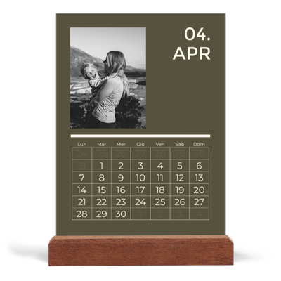 Calendario con supporto in legno verticale  — Contemporaneo [Aprile]