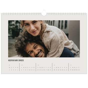 Calendario Fotografico A3 Orizzontale — Avorio semplice