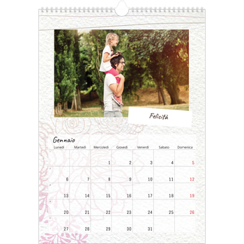 Calendario personalizzato A3 — Carta da regalo floreale