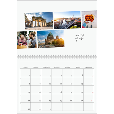 Calendario A4 Doppio — Soggiorno in città [Febbraio]