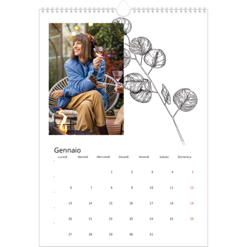 Calendario personalizzato A3 — Disegni di fiori