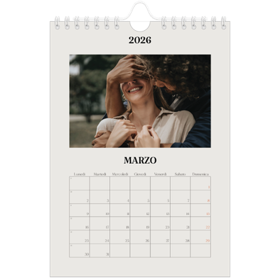 Calendario fotografico A5 — Avorio semplice [Marzo]