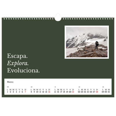 Calendario A3 orizzontale  — Terra editoriale [Marzo]