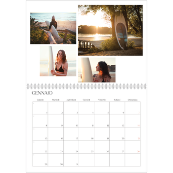 Calendario A4 Doppio — Tramonti e surf