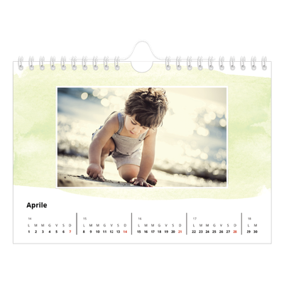 Calendario fotografico A5 — Sfondi ad acquerello [Aprile]