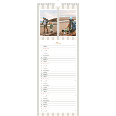 Calendario da cucina  — Scrittura e strisce [Marzo]