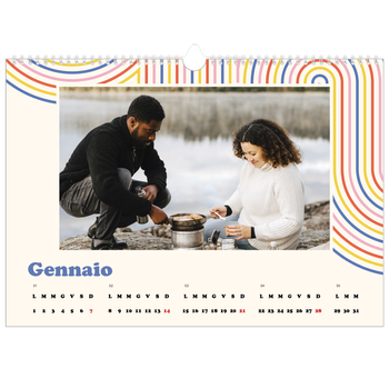 Calendario Fotografico A3 Orizzontale — Strisce retro