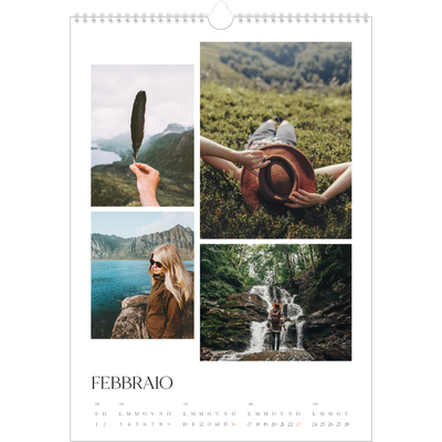 Calendario A3 verticale — Tramonti e surf [Febbraio]