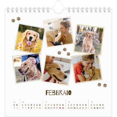 Calendari quadrati — Cucciolo giocherellone [Febbraio]