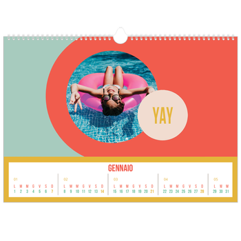 Calendario Fotografico A3 Orizzontale — Luminoso e bello