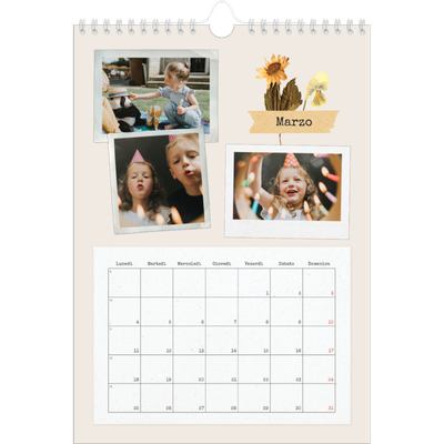Calendario personalizzato A4 — Scrapbooking vintage [Marzo]