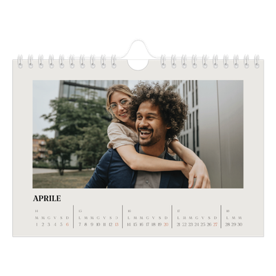 Calendario fotografico A5 — Avorio semplice [Aprile]