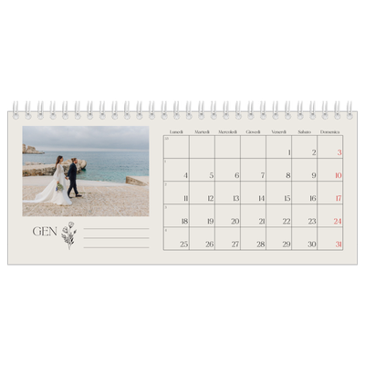 Calendari da tavolo — Iniziali in fiore [Gennaio]