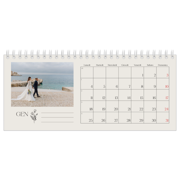 Calendario Fotografico da Tavolo — Iniziali in fiore
