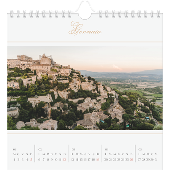 Calendario Fotografico Quadrato — Banner di script d'oro