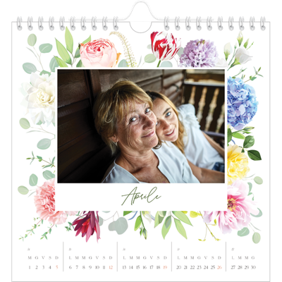 Calendari quadrati — Fiori tradizionali [Aprile]