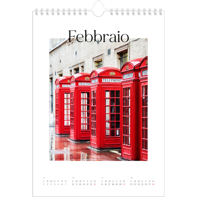 Calendario personalizzato A4 — Il mio diario di viaggio [Febbraio]