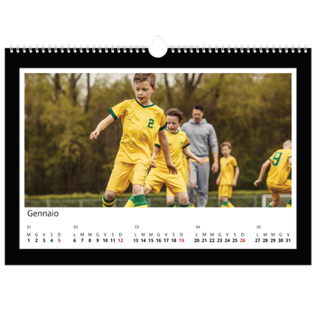 Calendario Fotografico A3 Orizzontale — Cornice monocromatica
