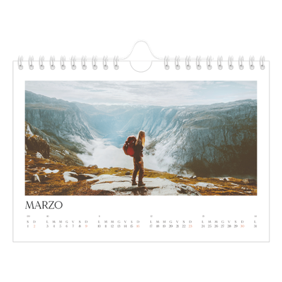 Calendario fotografico A5 — Tramonti e surf [Marzo]