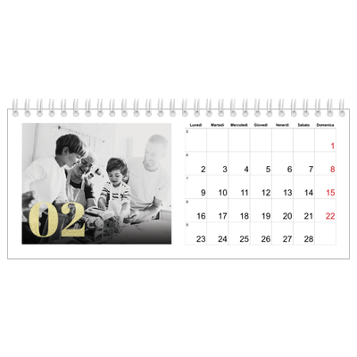 Calendari da tavolo — Grandi numeri luccicanti [Febbraio]
