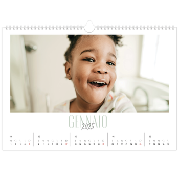 Calendario Fotografico A3 Orizzontale — Tipografia mista