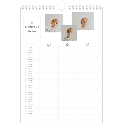 Calendario famiglia A4 verticale — Fare programmi - Famiglia di 3 [Febbraio]