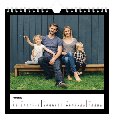 Calendari quadrati — Margine nero [Febbraio]