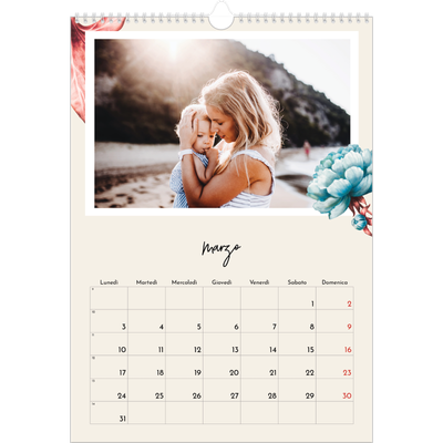 Calendario A3 verticale — Fiori dipinti [Marzo]