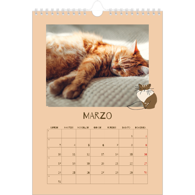 Calendario personalizzato A4 — Gattino giocherellone [Marzo]