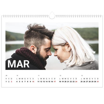 Calendario A3 orizzontale  — Mese in grande [Marzo]