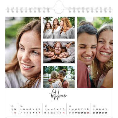 Calendari quadrati — Disposizioni fotografiche [Febbraio]