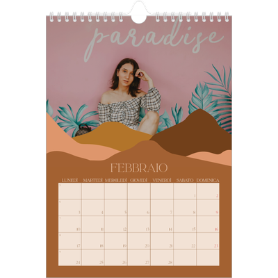 Calendario personalizzato A4 — Montagne [Febbraio]