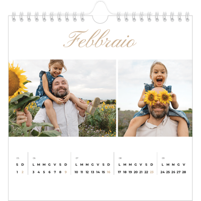 Calendari quadrati — Scatole con strisce fotografiche [Febbraio]