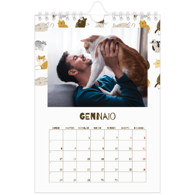 Calendario fotografico A5 — Gattino giocherellone [Gennaio]