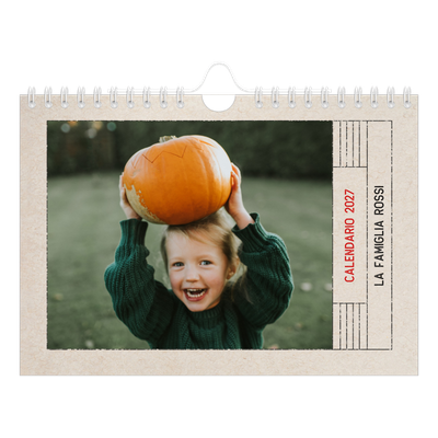Calendario fotografico A5 — Effetto timbro artigianale [copertina]