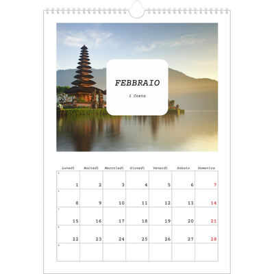 Calendario A3 verticale — Tutta la storia [Febbraio]