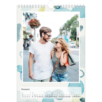 Calendario personalizzato A4 — Punti ad acquerello