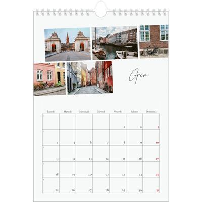 Calendario personalizzato A4 — Soggiorno in città [Gennaio]