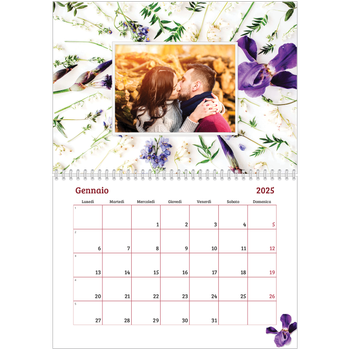 Calendario A4 Doppio — Cornici floreali