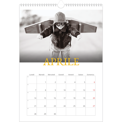 Calendario A3 verticale — Stile tradizionale [Aprile]