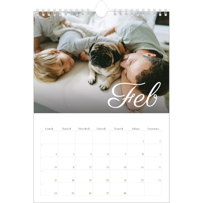 Calendario personalizzato A4 — Mese scritto a mano [Febbraio]