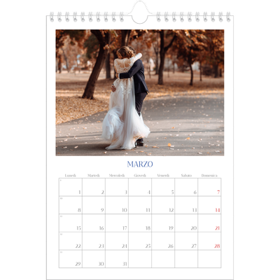 Calendario personalizzato A4 — Classico cobalto [Marzo]