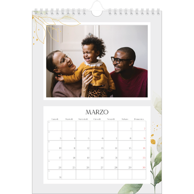 Calendario personalizzato A4 — Spruzzo floreale [Marzo]