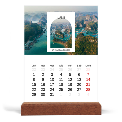 Calendario con supporto in legno verticale  — L'arco aperto [Marzo]