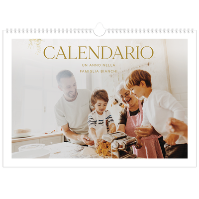 Calendario A3 orizzontale  — Testo in grande d'oro [copertina]