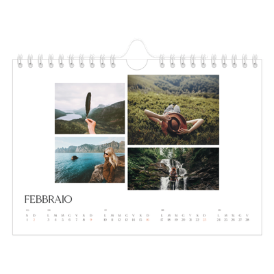 Calendario fotografico A5 — Tramonti e surf [Febbraio]