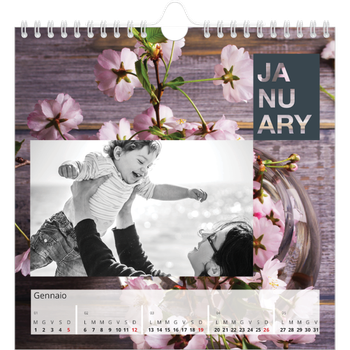 Calendario Fotografico Quadrato — Data a blocchi