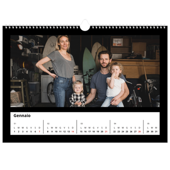 Calendario Fotografico A3 Orizzontale — Margine nero