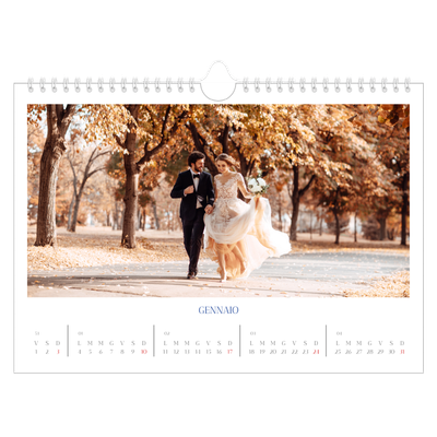 Calendario fotografico A4 — Classico cobalto [Gennaio]